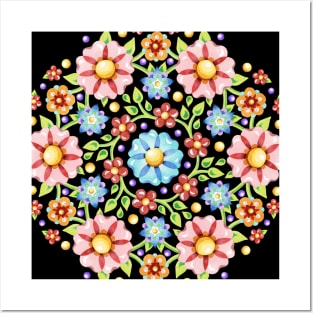 Millefiori Floral Flower Crown Posters and Art